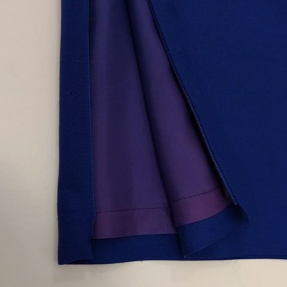 Silk Suit Pantsuit Blazer Jacket & Skirt Rich Cobalt Blue Vintage 90s Y2K 3 pc's - Picture 6 of 8